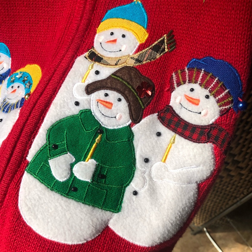 Women’s Snowman Christmas Sweater Size XL EEUC - Picture 3 of 6